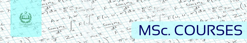 MSc. Courses, Department of Mathematics, QAU