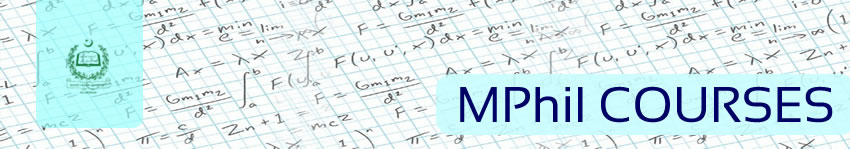 MPhil Courses Department of Mathematics QAU